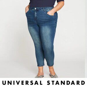 Seine High Rise Skinny Jeans 27" in Distressed Blue (18)